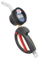 Electronic meter with flex nozzle and auto tip